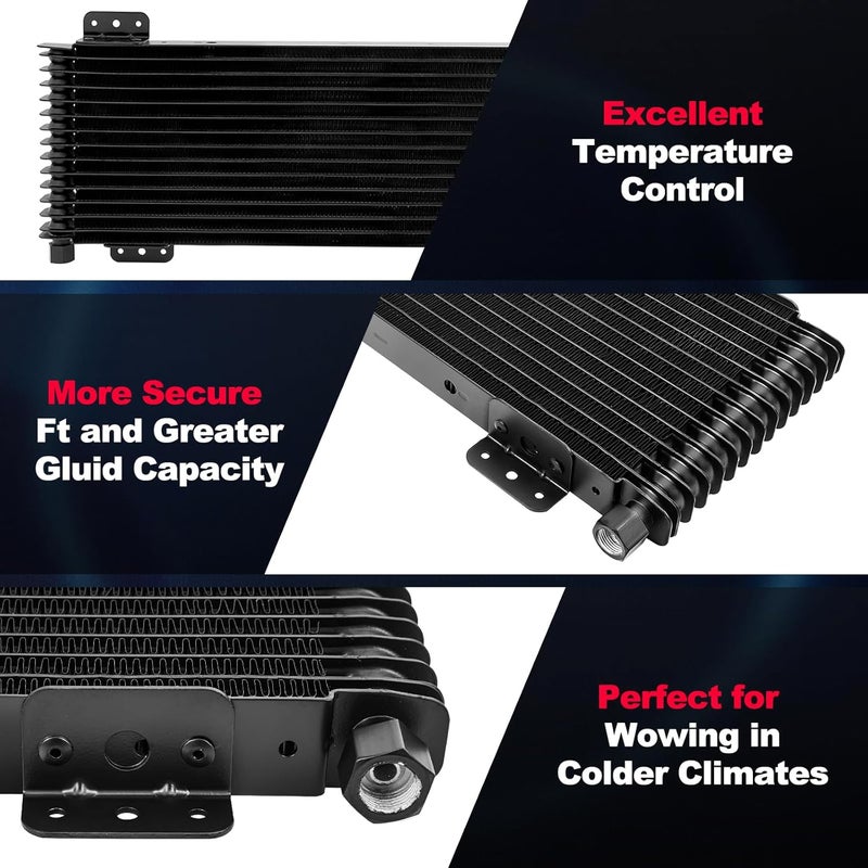 TEMSONE مبرد زيت النقل منخفض الضغط LPD47391 40k متوافق مع Tru Cool Heavy Duty 40,000 GVW كحد أقصى - مبرد زيت النقل منخفض الضغط - أسود - Image 5
